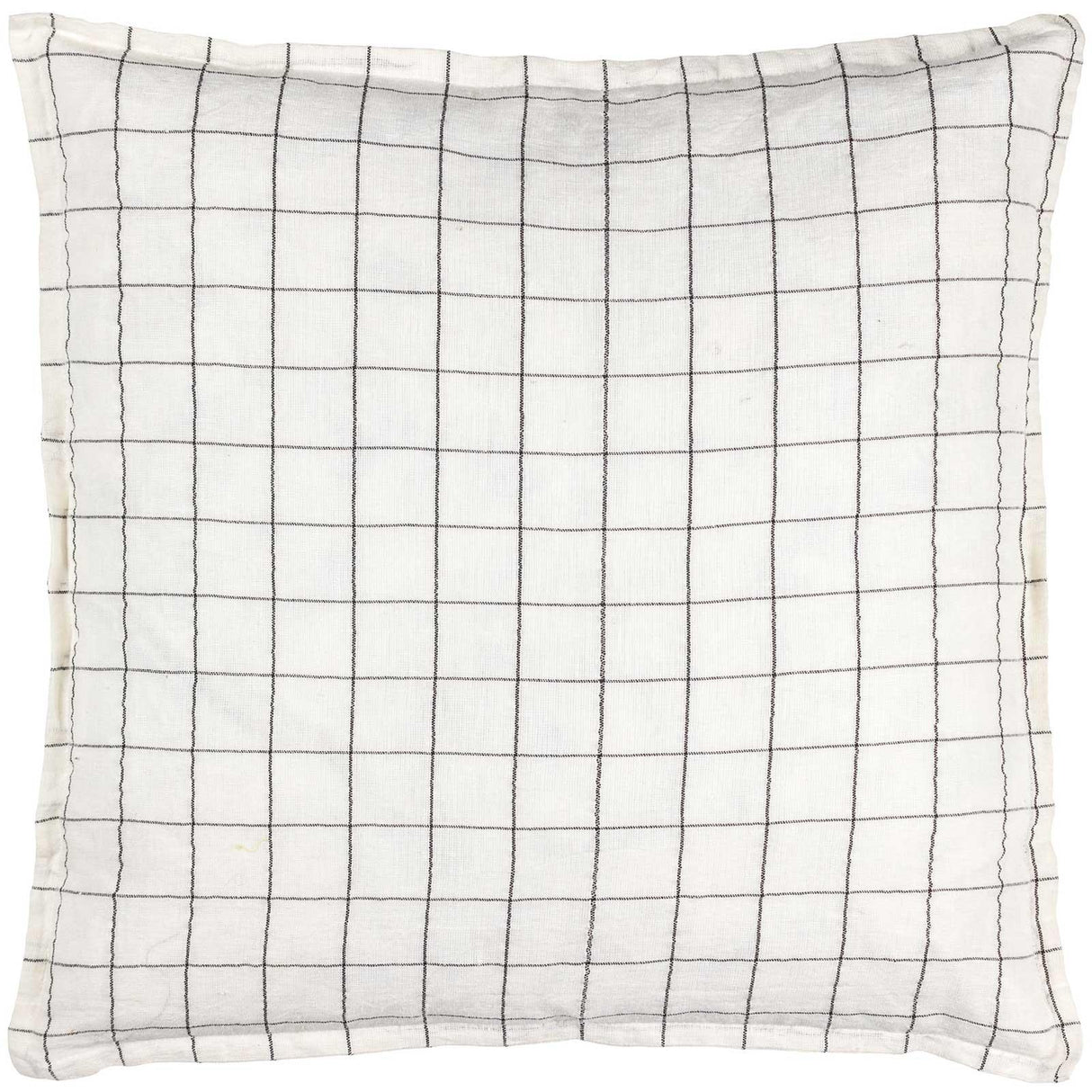 Linen Grid Check Cushion Cover