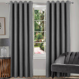 Spencer Blackout Eyelet Curtains Charcoal