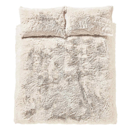 Cuddly Faux Fur Cream Duvet Cover Set