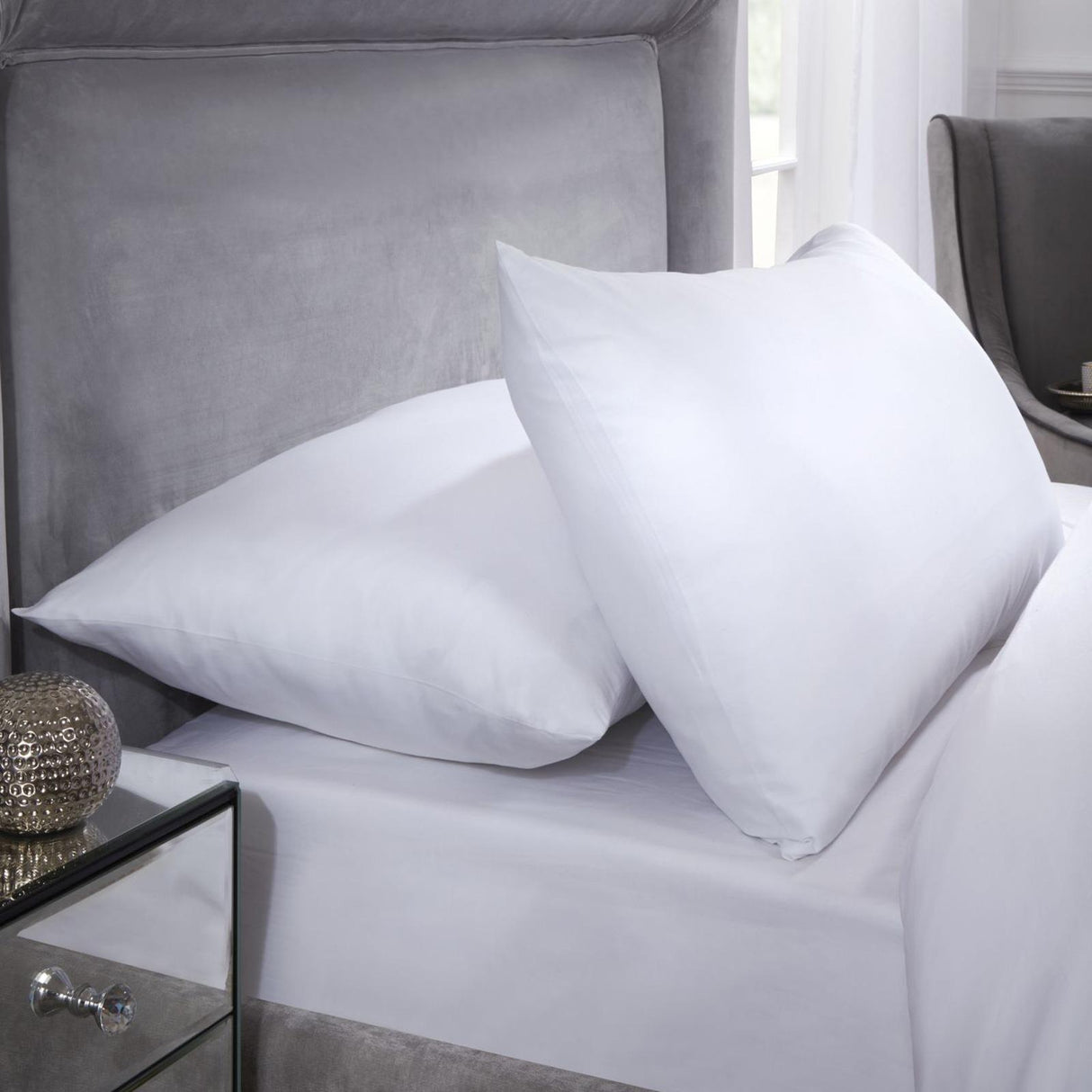 400 Thread Count Cotton White Pillowcase Pair