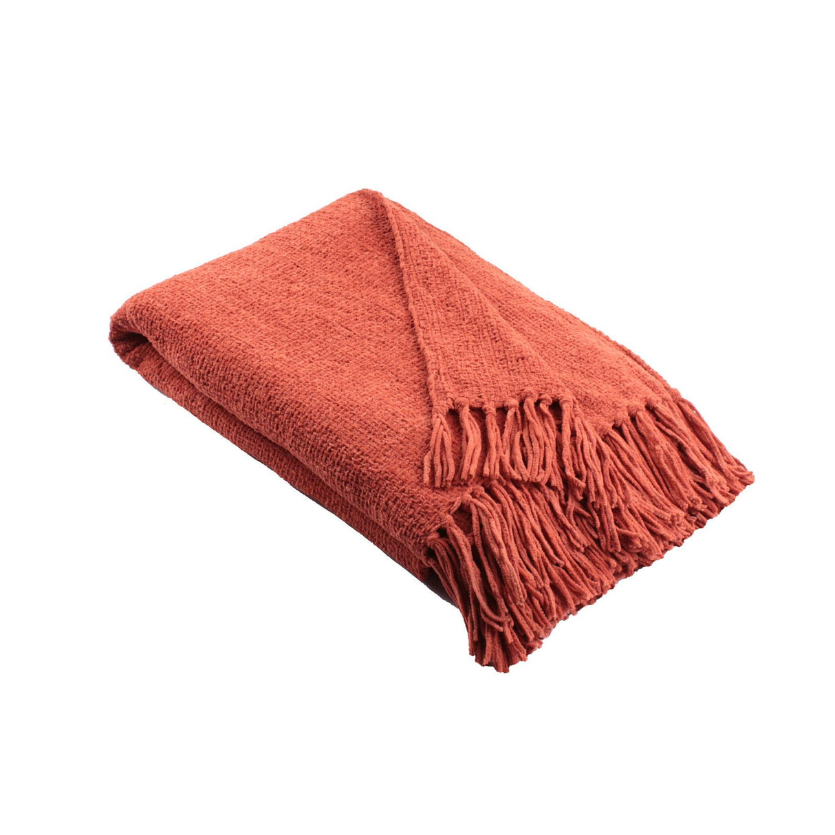 Textured Chenille Throw Terracotta