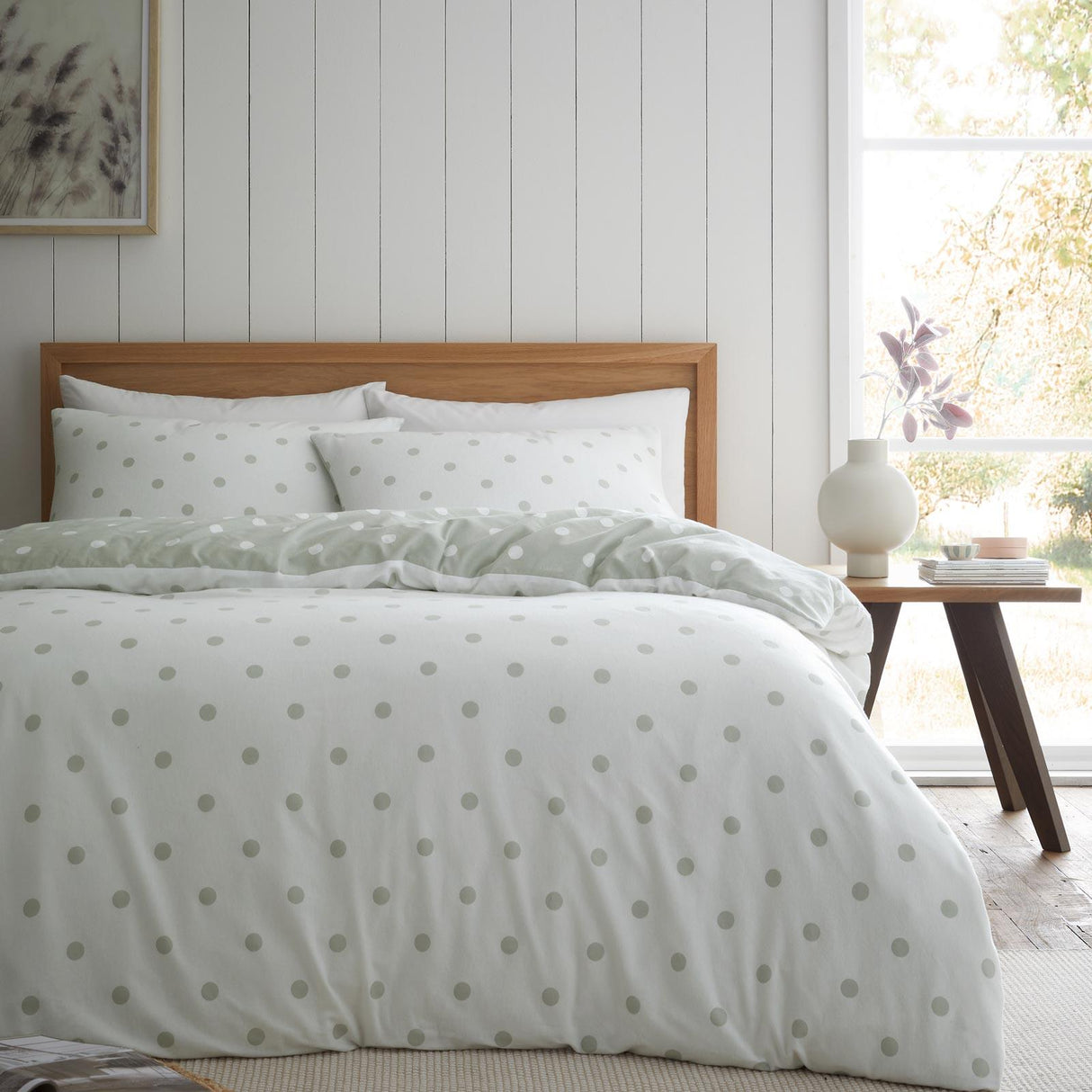 Brushed Polka Dot Duvet Cover Set