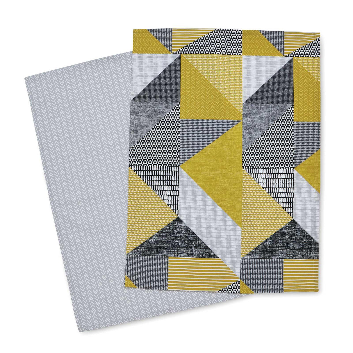 Larsson Geo Tea Towel 2 Pack Ochre