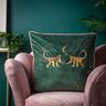 Dusk Monkey Embroidered Velvet Cushion Cover 20" x 20" (50cm x 50cm)