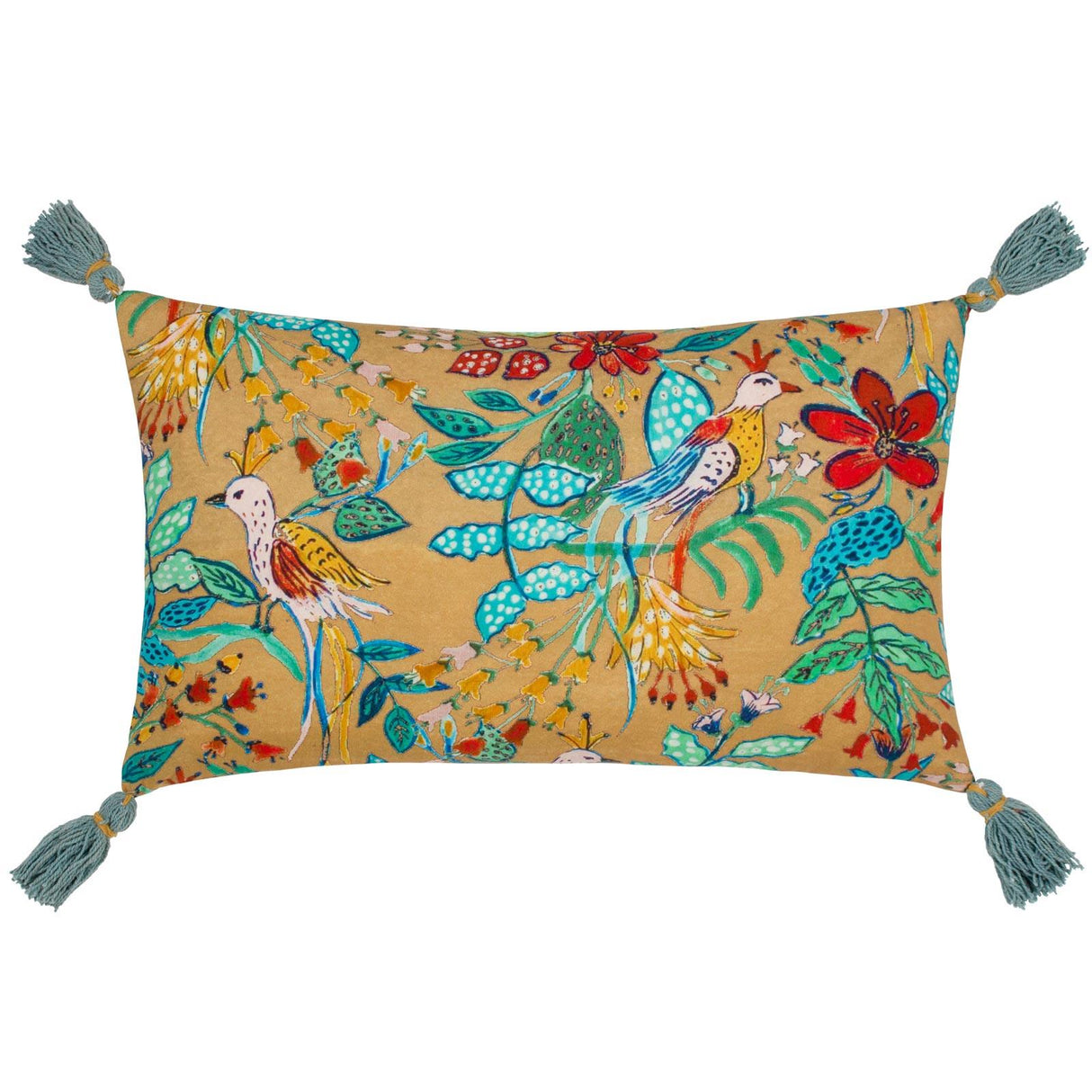 Orilla Floral Tasselled Cushion Cover 12" x 20"