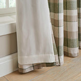 Brushed Cotton Thermal Check Eyelet Curtains Green