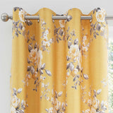 Canterbury Floral Eyelet Curtains Ochre