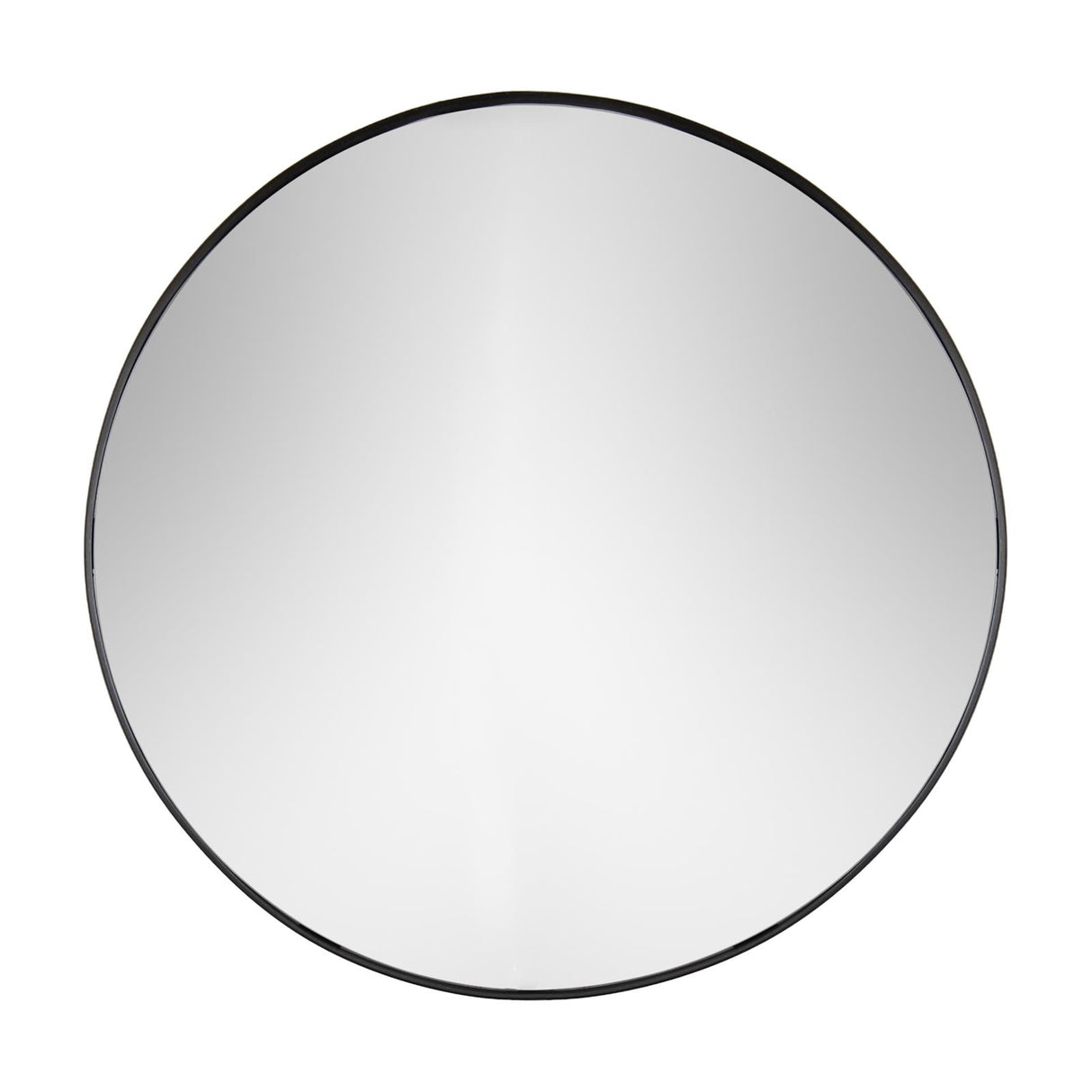 Thin Deep Edge Round Wall Mirror Black