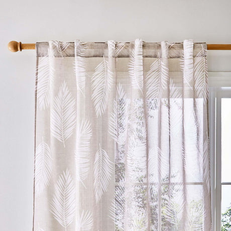 Palm Leaf Voile Curtain Panel