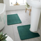 Anti-Bacterial Memory Foam Bath Set Forest Green