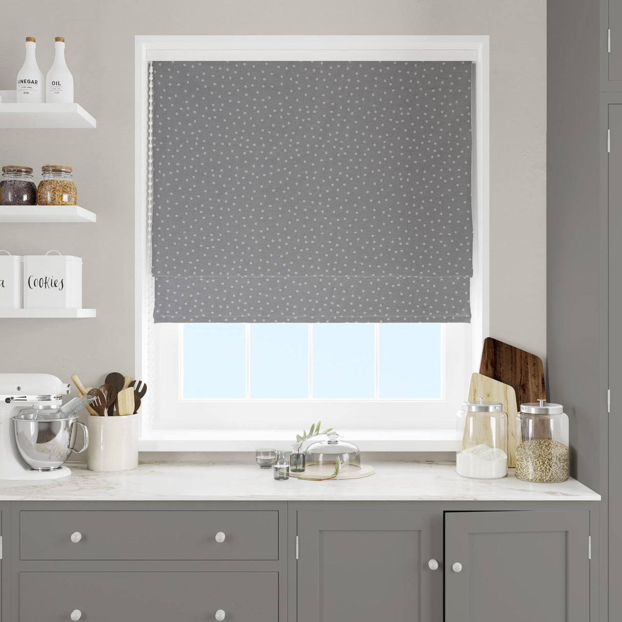 Spotty Dove Made To Measure Roman Blind