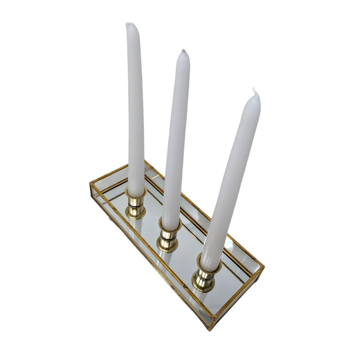 Gold Mirror Taper Candle Holder