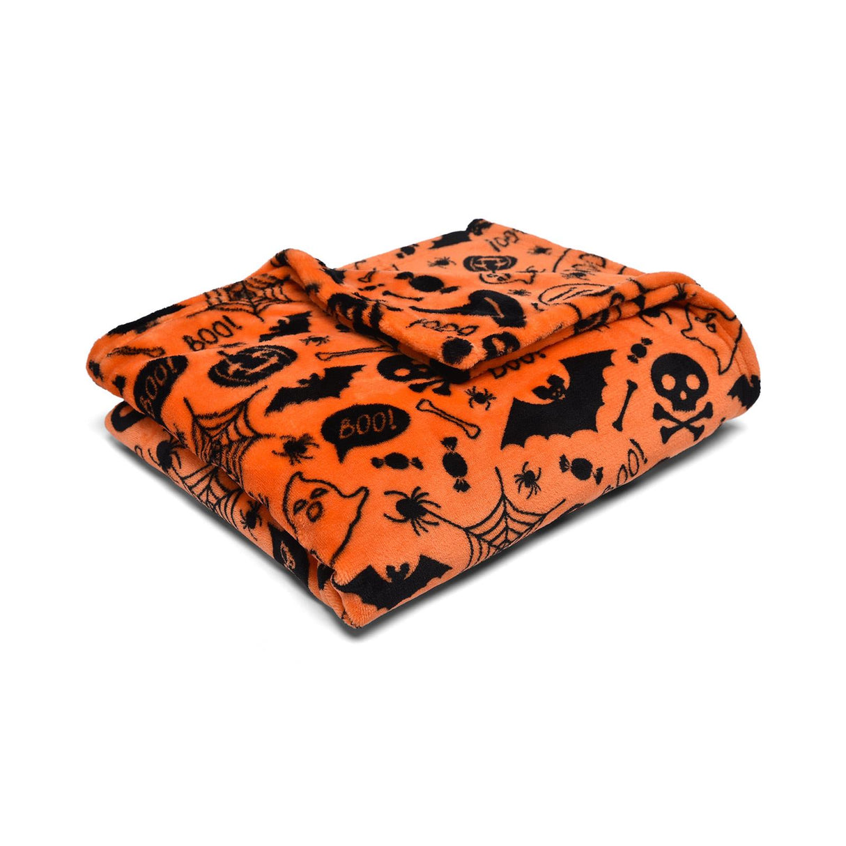 Boo! Fleece Throw Orange