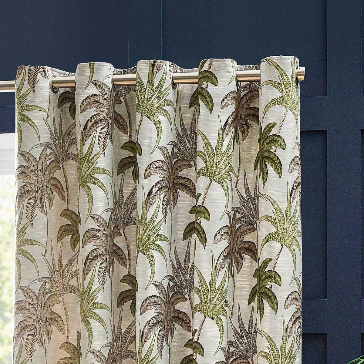 Galapagos Jacquard Eyelet Curtains Green