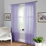 Plain Dyed Voile Curtain Panel Pair