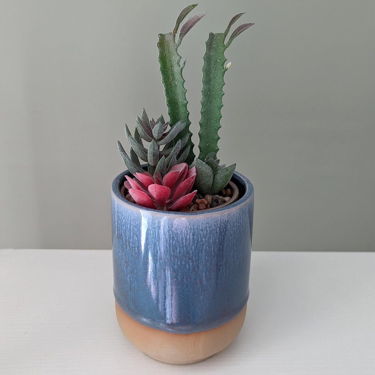 Reactive Blue Glaze Pot