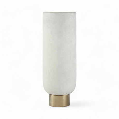 White and Neutral Stoneware Small Vase 32cm