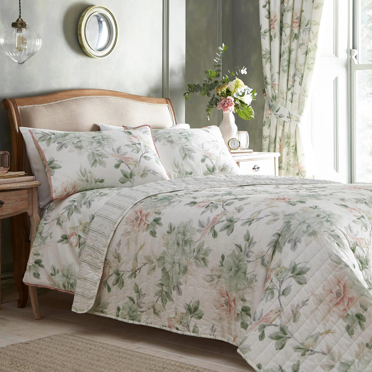 Campion Floral Quilted Bedspread