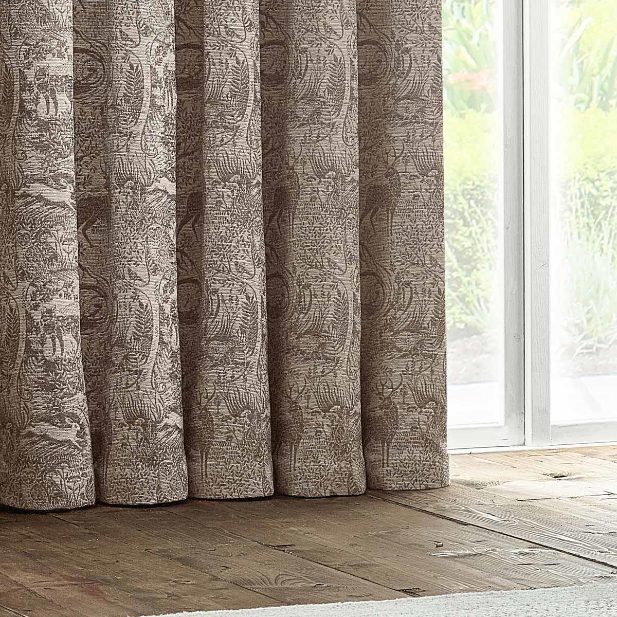 Winter Woods Chenille Eyelet Curtains Taupe