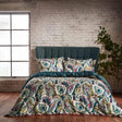 Aretha Paisley Print Cotton Sateen Teal Duvet Cover Set