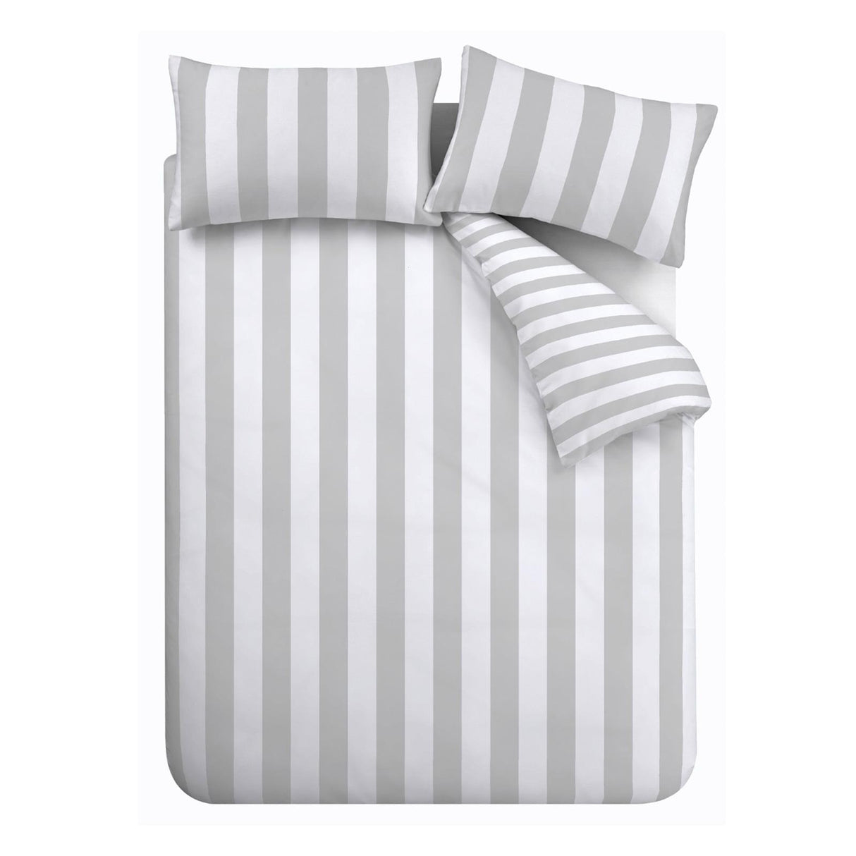 Cove Stripe Duvet Cover Set Silver