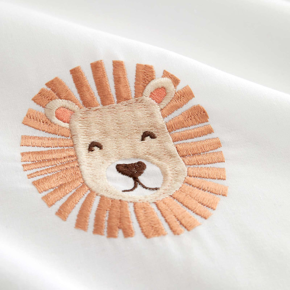 Embroidered Lions Duvet Cover Set