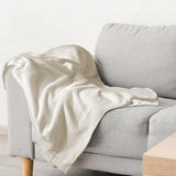 Snug Flannel Fleece Blanket Super Soft Throw in Cream