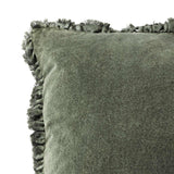 Bertie Washed Cotton Velvet Cushion Cover Moss