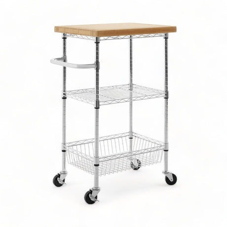 Frankfurt Bamboo Top 3 Tier Kitchen Trolley