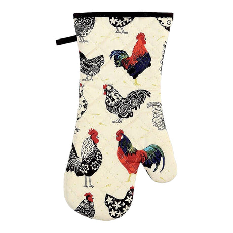 Rooster Luxury Cotton Gauntlet Oven Mitt Oven Gloves Ulster Weavers   