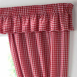 Gingham Tape Top Kitchen Pelmet Red