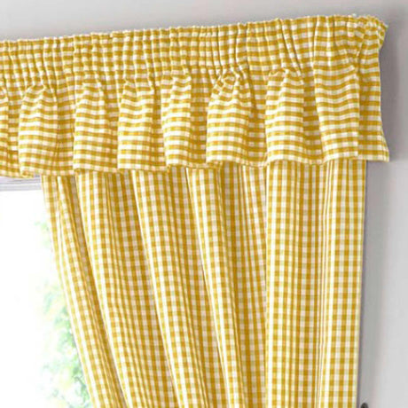 Gingham Tape Top Kitchen Pelmet Yellow