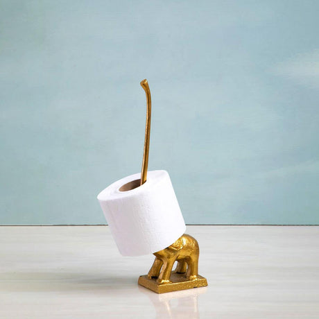 Gold Elephant Toilet Roll Holder