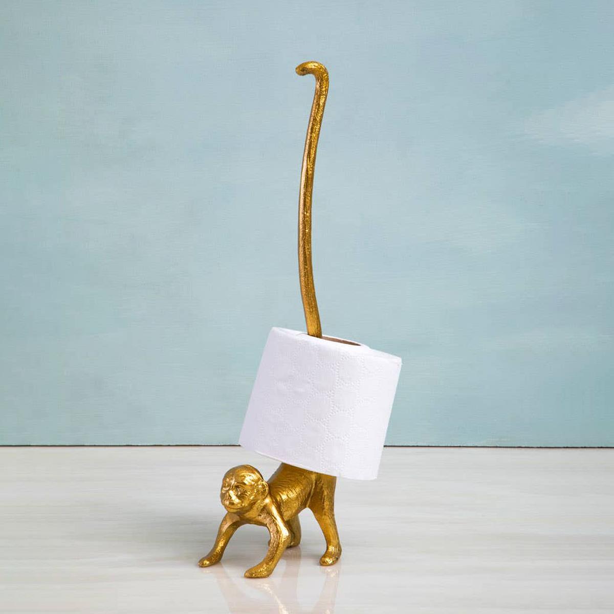 Gold Monkey Toilet Roll Holder