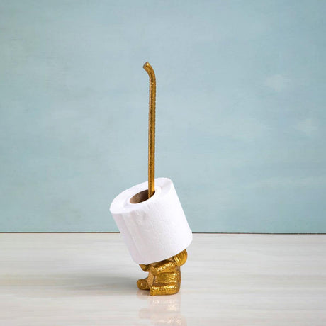 Gold Sitting Elephant Toilet Roll Holder