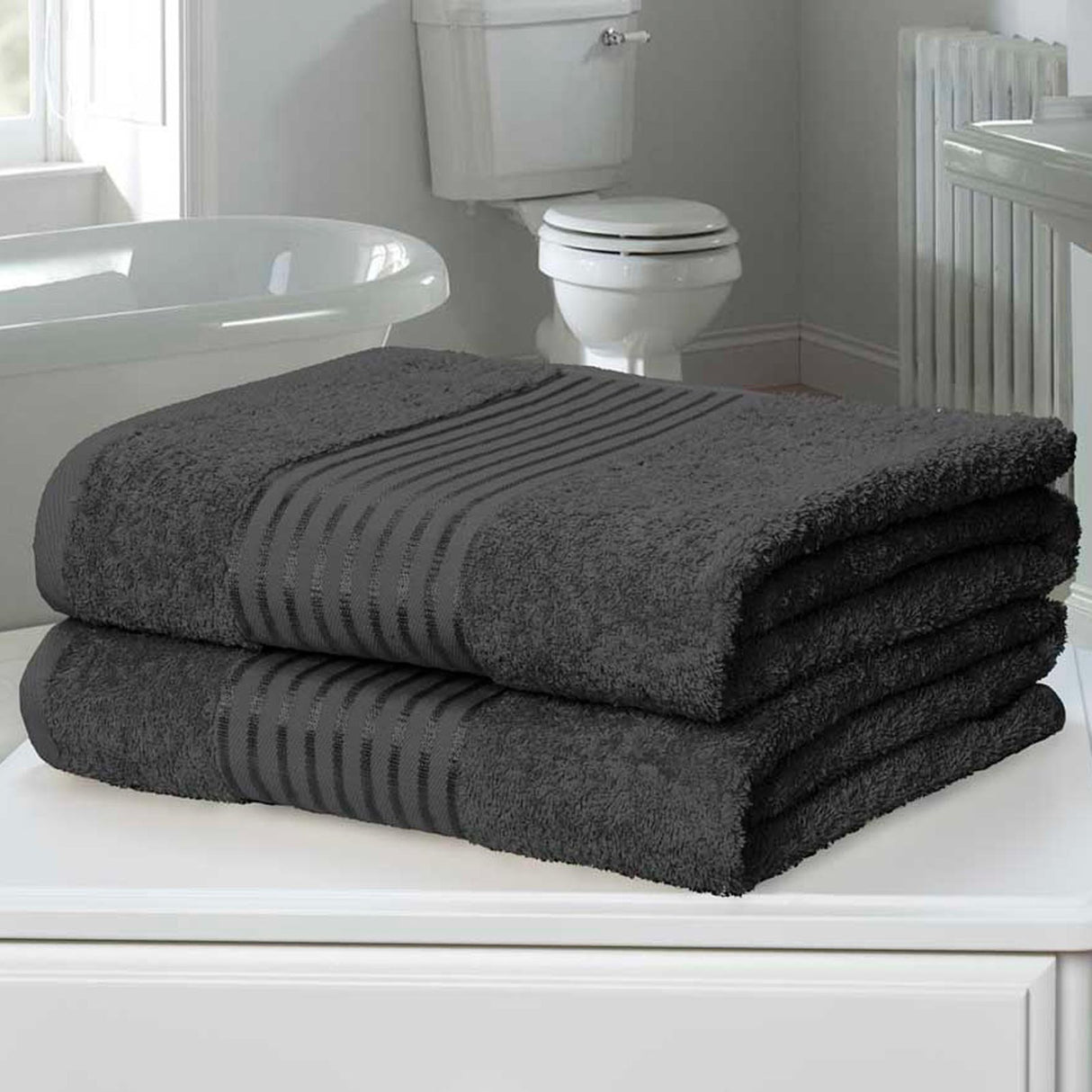 Windsor Bath Sheet Pair Grey