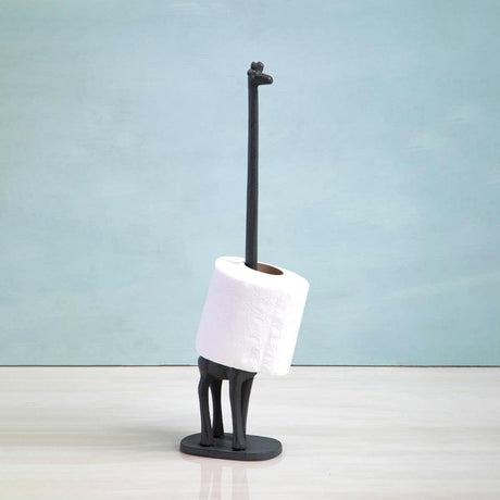 Grey Giraffe Toilet Roll Holder