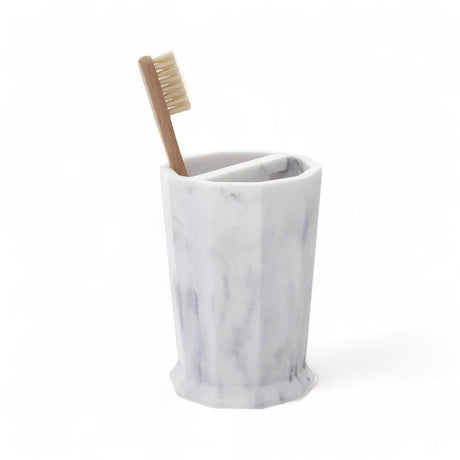 Grey Marble Effect Toothbrush Holder