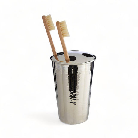 Hammered Nickel Effect Toothbrush Holder