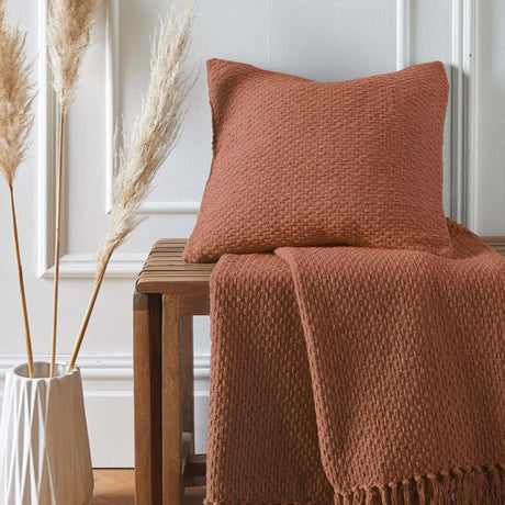 Drift Home Hayden Recycled Cotton Terracotta Cushion Cover 43cm x 43cm (17"x17")