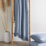 Hayden Recycled Cotton Throw Blue 130x180cm