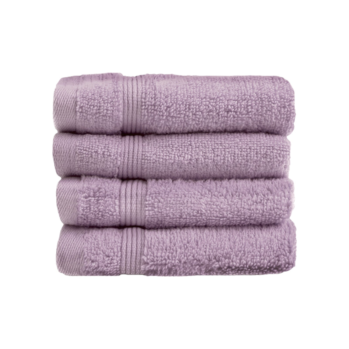 Luxury Zero Twist Egyptian Cotton Face Cloth 4 Pack Lilac Towels Allure   