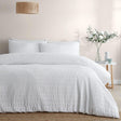 Honley Seersucker White Duvet Cover Set