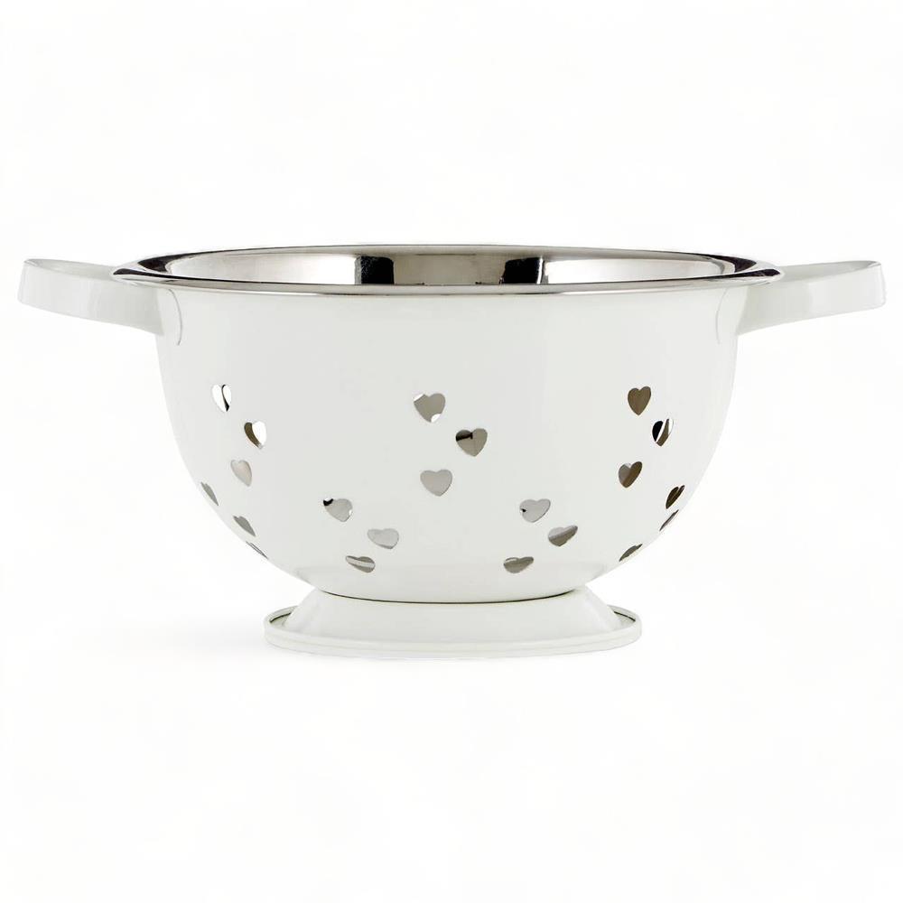 Ivory Stainless Steel Hearts Colander