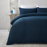 Lindly Waffle Navy Duvet Cover Set