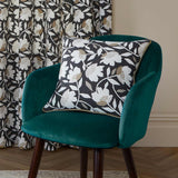 Fusion Luna Floral Black Cushion Cover 43cm x 43cm (17"x17")