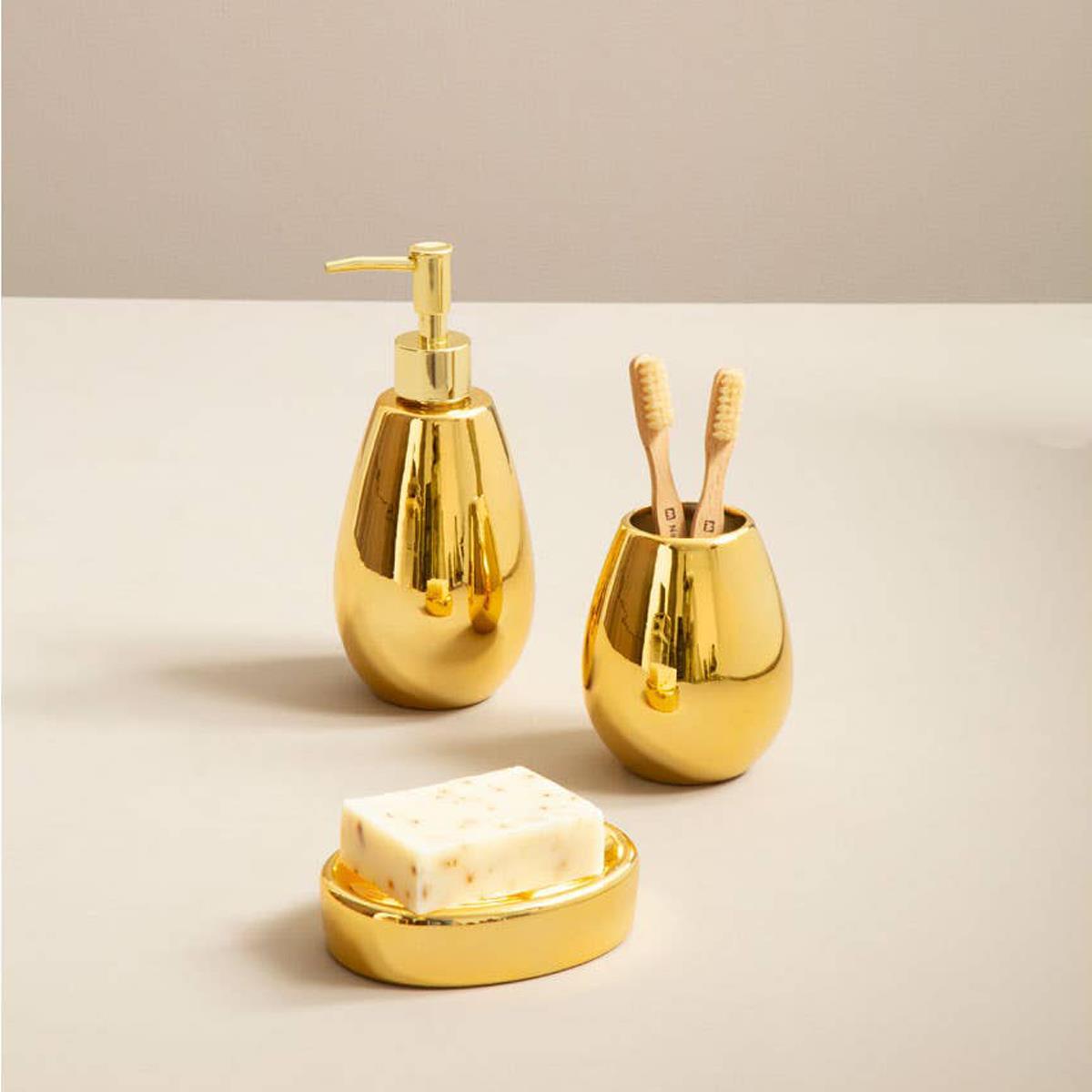 Magpie Gold 3 Piece Bathroom Set