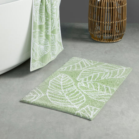 Matteo Leaf Bath Mat Khaki