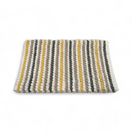 Merlin Stripe Chunky Bobble Bath Mat Mustard