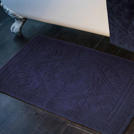 Country House Jacquard Bath Mat Navy Bath Mat Allure   